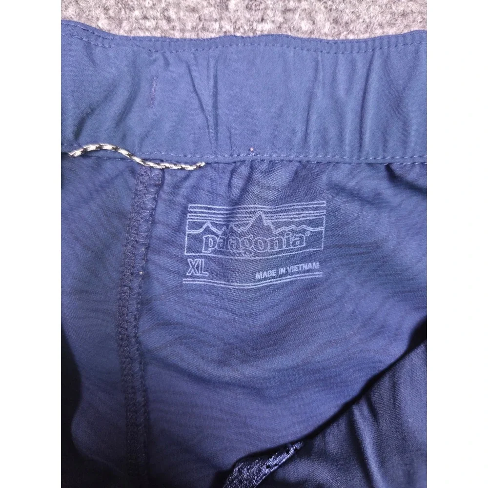 Patagonia Board Shorts Mens XL Blue Topographic Wave Print Recycled Polyester